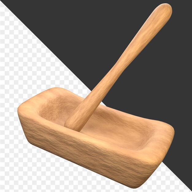 una cuchara de madera está atrapada en una cucharada de madera