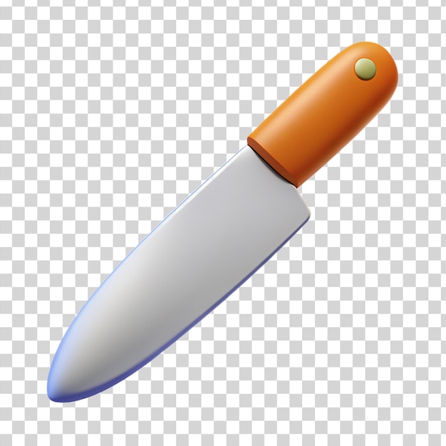 PSD cuchillo 3d aislado sobre un fondo transparente