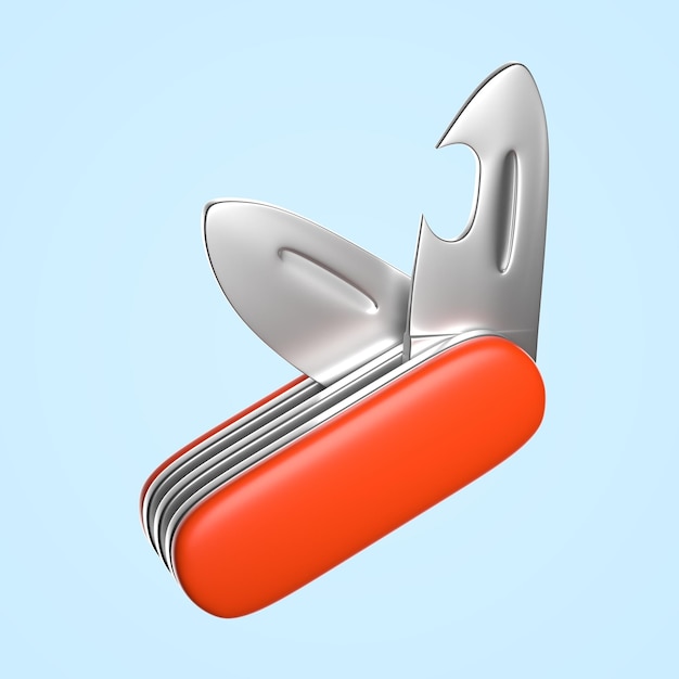 Cuchillo de bolsillo naranja con varias herramientas