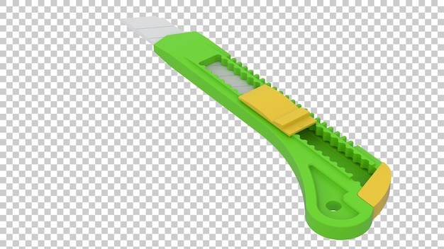 PSD cuchillo cortador aislado sobre fondo transparente ilustración de renderizado 3d