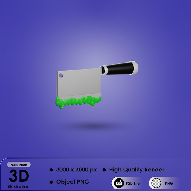 PSD cuchillo de halloween 3d