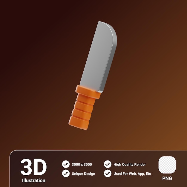 PSD cuchillo de halloween ilustración 3d