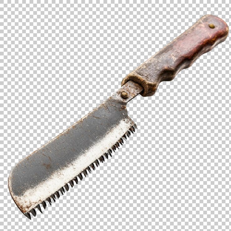 PSD un cuchillo con un mango marrón y un mango marrón