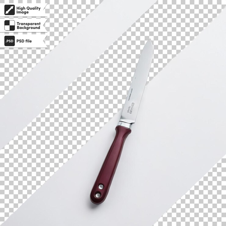 PSD cuchillo psd en fondo transparente con capa de máscara editable