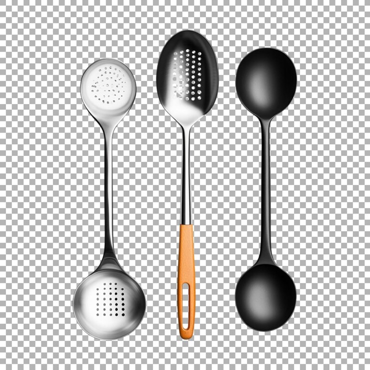 PSD cucina png servire cucchiaio su sfondo trasparente ai generato