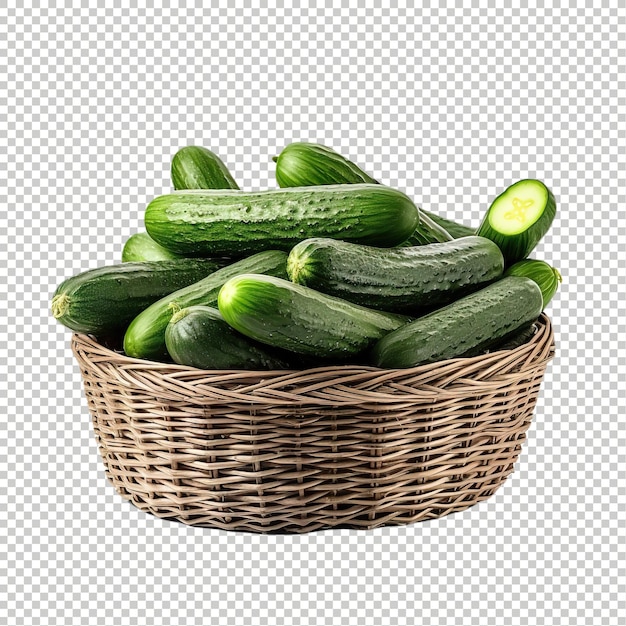 PSD cucumber frais sur le panier psd fond isolé