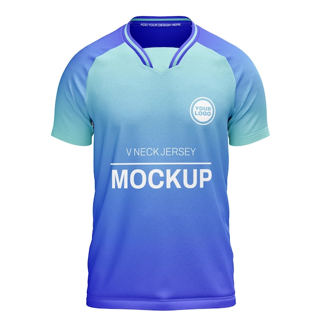 El cuello de los hombres con una capa de cuello afilado raglan camiseta de manga corta maqueta de camiseta vista delantera