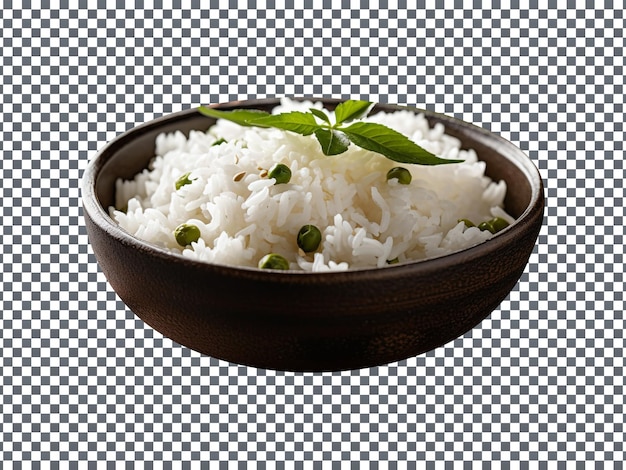 PSD cuenco de arroz blanco cocido fresco con fondo transparente