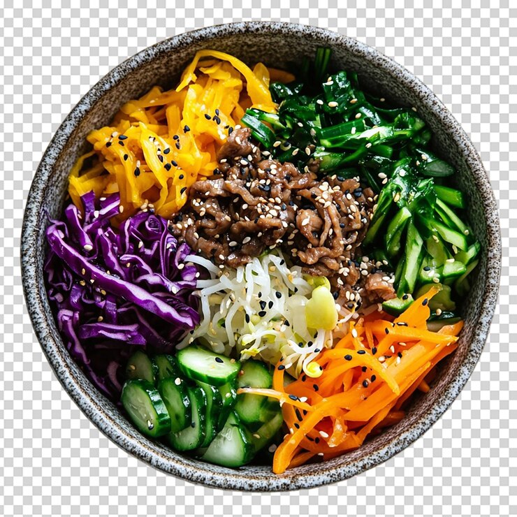 PSD cuenco con deliciosa ensalada de verduras cuenco comida aislada sobre fondo blanco