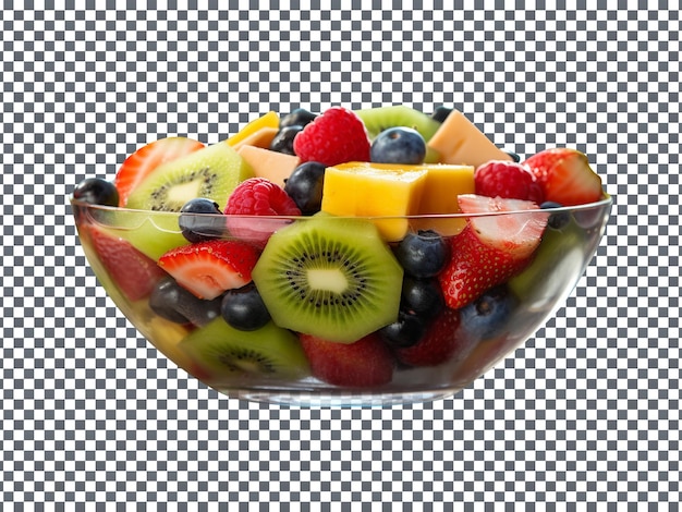 PSD cuenco de frutas y bayas tasty mix aislado sobre fondo transparente