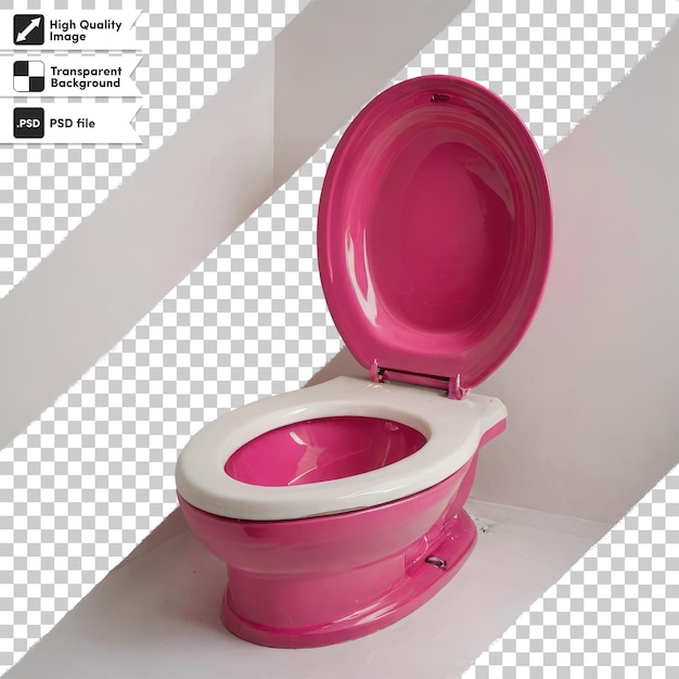 Cuenco de inodoro PSD en baño sobre un fondo transparente con capa de máscara editable