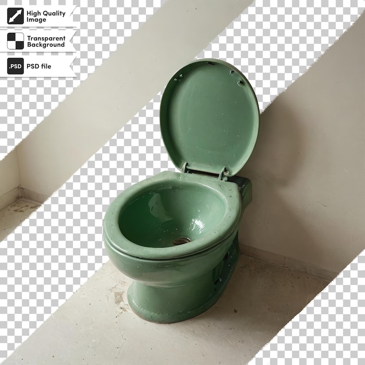 PSD cuenco de inodoro psd en baño sobre un fondo transparente con capa de máscara editable