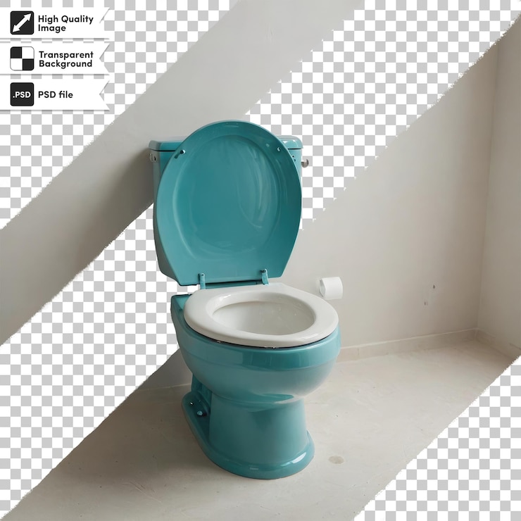 PSD cuenco de inodoro psd en baño sobre un fondo transparente con capa de máscara editable