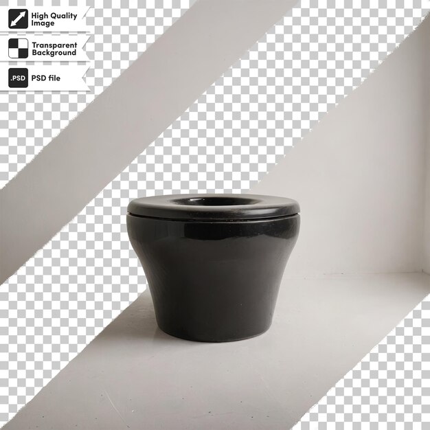Cuenco de inodoro PSD en baño sobre un fondo transparente con capa de máscara editable