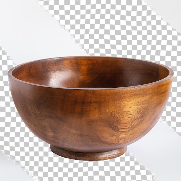 PSD un cuenco de madera está hecho de madera y se muestra en un fondo a cuadros