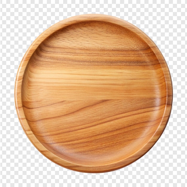 Un cuenco de madera sobre un fondo blanco con una tapa de madera marrón archivo PNG placa de madera aislada en