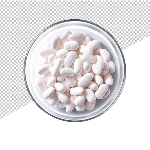 PSD un cuenco de pastillas con un fondo blanco con un fondo branco