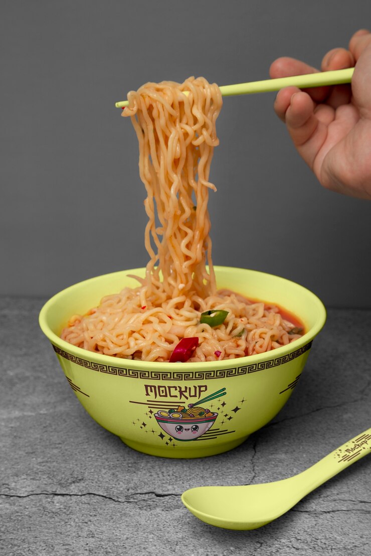PSD cuenco de ramen en una maqueta de estudio