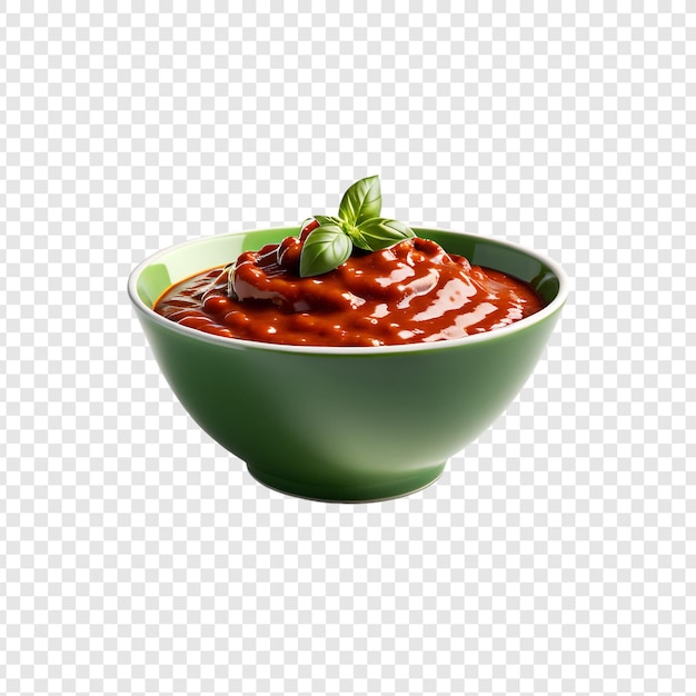 PSD cuenco de salsa de tomate png aislado sobre un fondo transparente