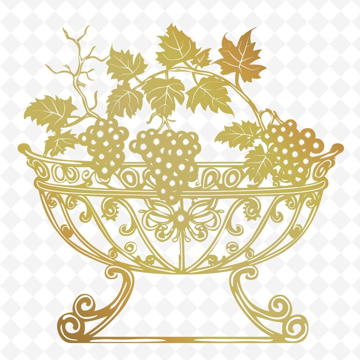 PSD un cuenco de uvas con uvas en él y las palabras uvas en la parte inferior