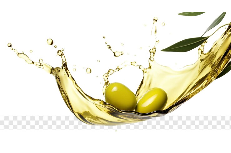PSD un cuenco de vidrio con aceitunas y aceitunas en él