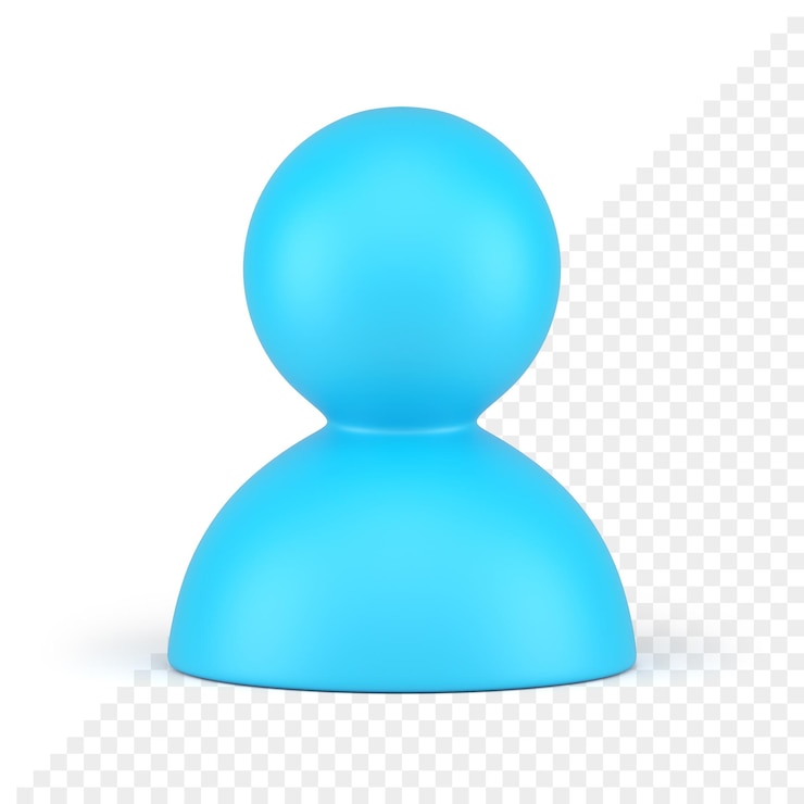 PSD cuenta personal azul avatar cabeza humana identidad de internet usuario de redes sociales icono 3d realista