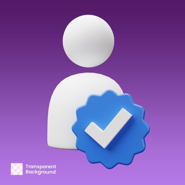 Cuenta de redes sociales verificada en 3D