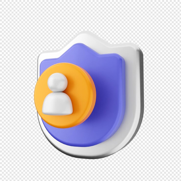 PSD cuenta de usuario de protección de seguridad de escudo 3d