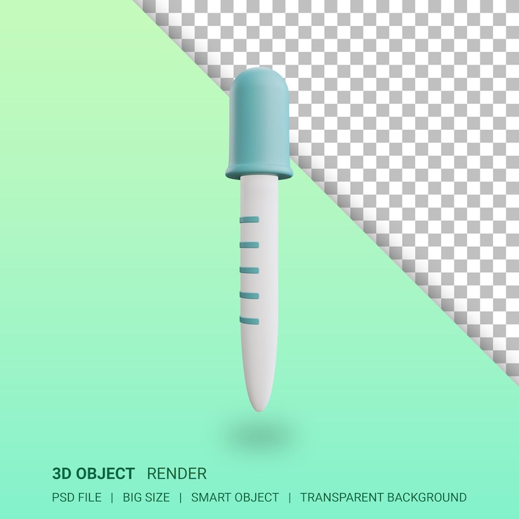 PSD cuentagotas 3d ilustración médica diseño aislado