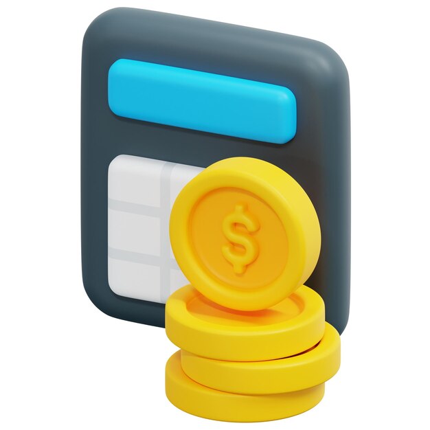 cuentas 3d render icono ilustración