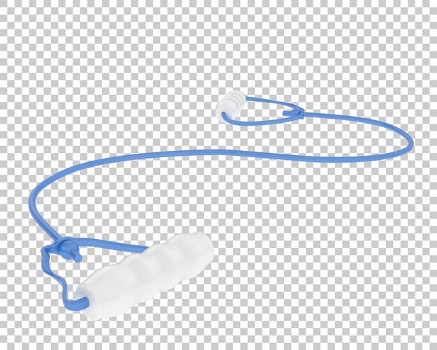 Cuerda elástica en la ilustración de renderizado 3d de fondo transparente