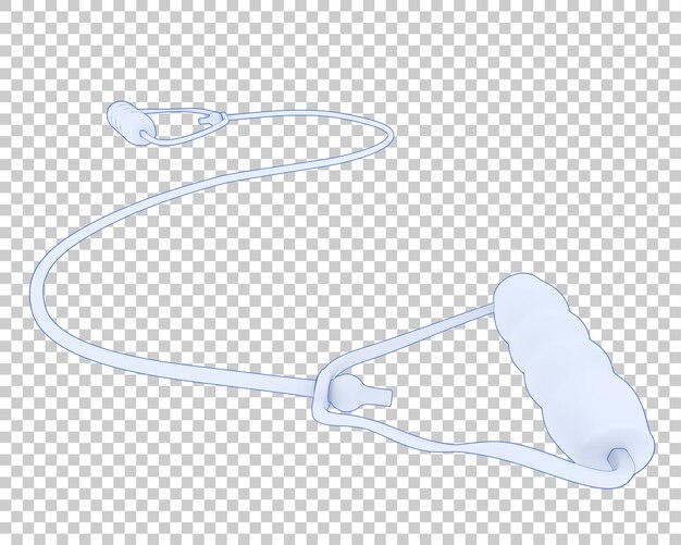 Cuerda elástica en la ilustración de renderizado 3d de fondo transparente