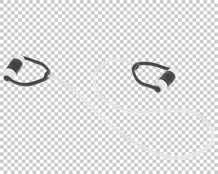 PSD cuerda elástica en la ilustración de renderizado 3d de fondo transparente