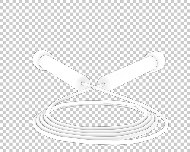 Cuerda elástica en la ilustración de renderizado 3d de fondo transparente