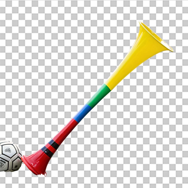 PSD cuerno de vuvuzela con colores vibrantes y diseño para celebraciones festivas