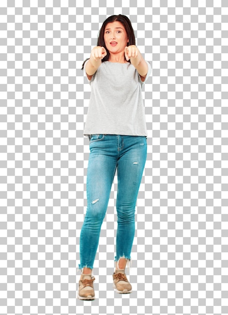 Cuerpo completo de la muchacha bonita joven cortado. listo para colocar en su diseño