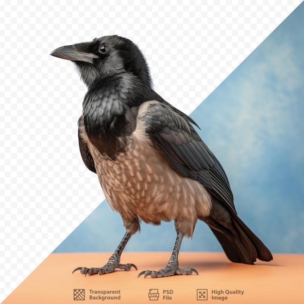 PSD cuervo de 3 meses corvus corone con fondo transparente