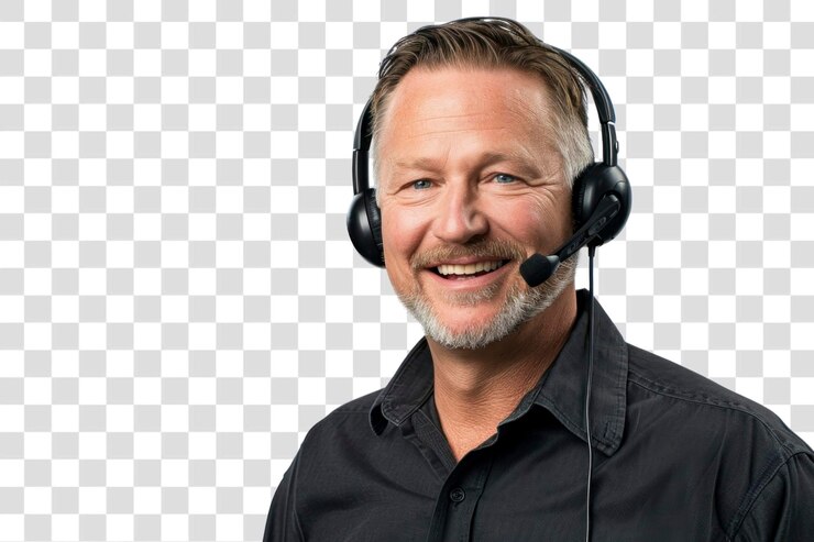 PSD cuffie per rappresentanti del servizio clienti png smiling
