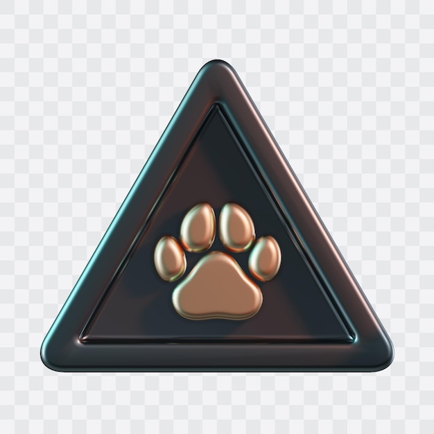 Cuidado con el icono 3D de signo animal
