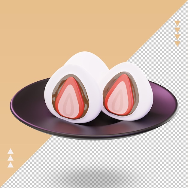 Cuisine Asiatique 3d Daifuku Rendu Vue Droite