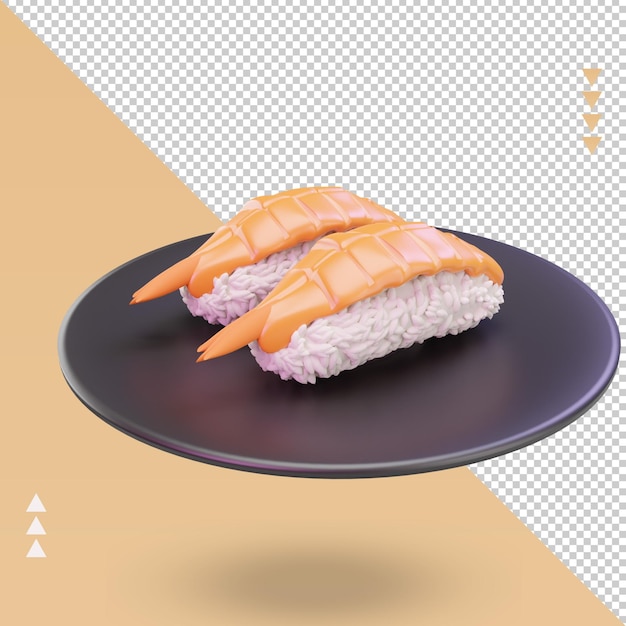 Cuisine Asiatique 3d Rendu Ebi Vue De Gauche