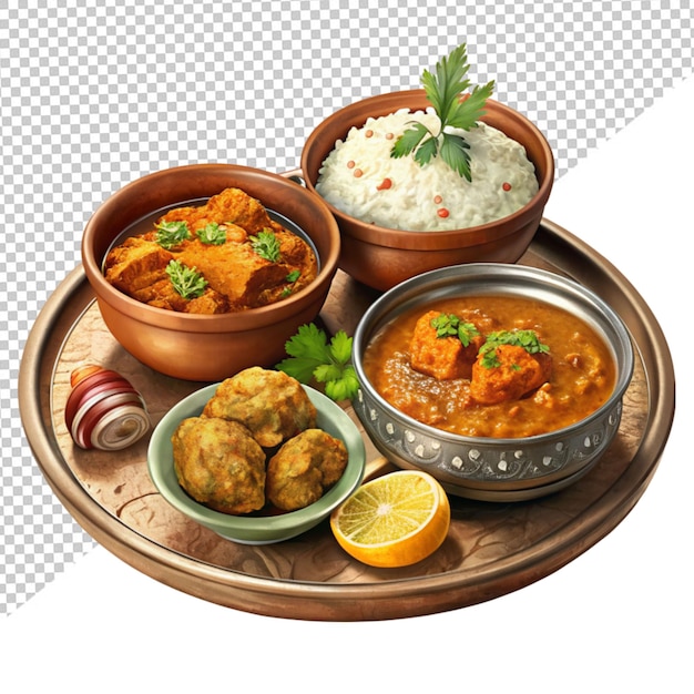 PSD cuisine indienne sur un fond transparent