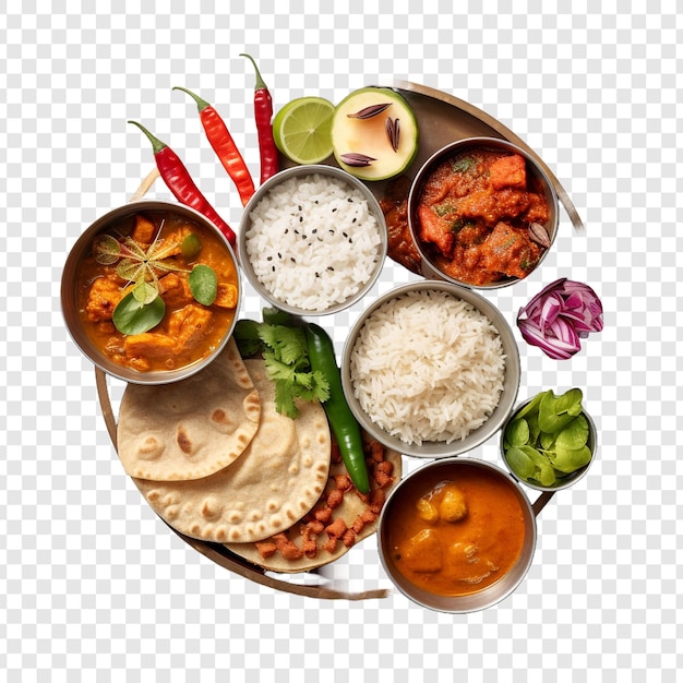 PSD la cuisine indienne isolée sur un fond transparent