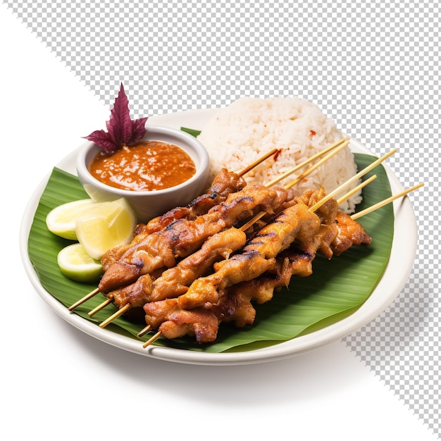 PSD cuisine indonésienne satay isolée