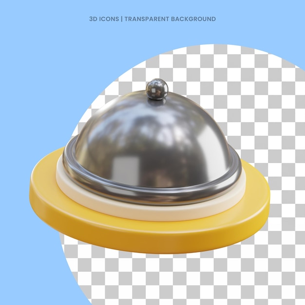 cuisine plateau cloche couvercle service de nourriture restaurant 3d icône psd