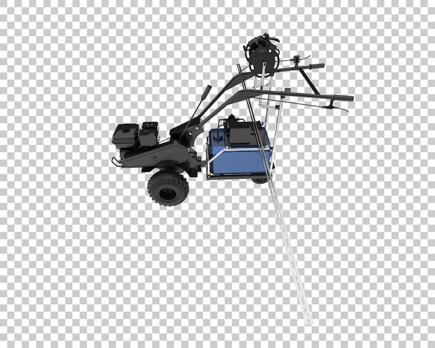 Cultivator machine isolated on transparent background 3d rendering illustration