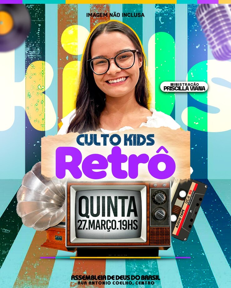 PSD culto retro para crianças