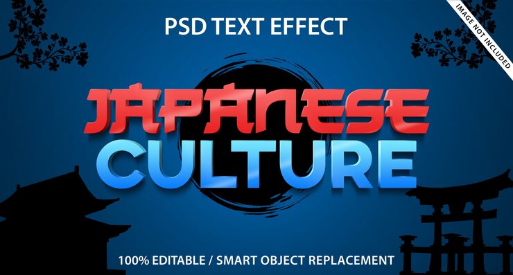 Cultura giapponese di effetto testo modificabile