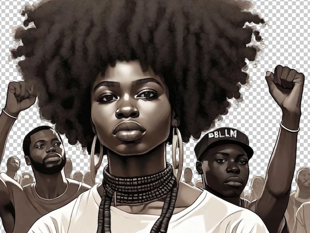 PSD culture afro-américaine blm noir et fier activisme pour les droits de l'homme