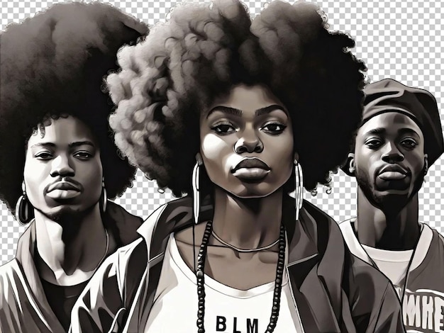 PSD culture afro-américaine blm noir et fier activisme pour les droits de l'homme